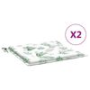 vidaXL Almofad&otilde;es p/ cadeira 2pcs 40x40x3cm tecido padr&atilde;o folhas