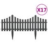 vidaXL Bordas de relvado 17 pcs 10 m PP antracite