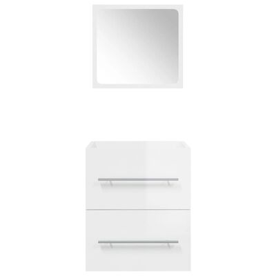 vidaXL Armário casa de banho c/ espelho 41x38,5x48 cm branco brilhante