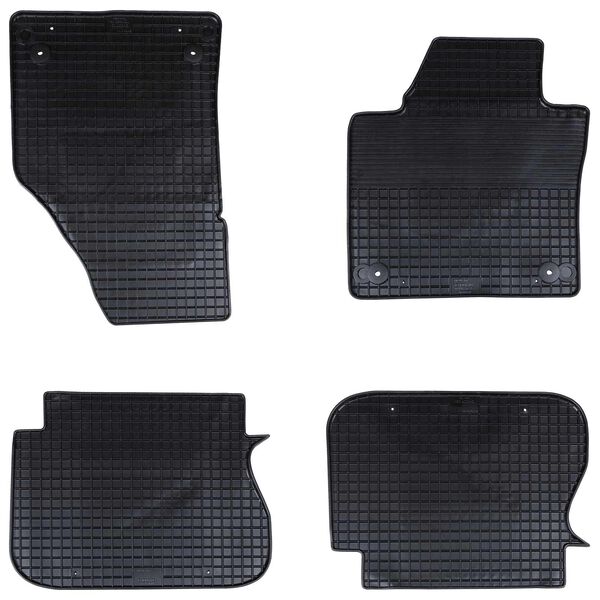 vidaXL Tapete de carro 4 pcs Preto Borracha