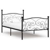 vidaXL Estrutura de cama com estrado de ripas 100x200 cm metal preto
