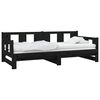 vidaXL Sof&aacute;-cama de puxar pinho maci&ccedil;o preto 2x(80x200) cm