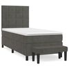 vidaXL Cama com molas/colch&atilde;o 90x200 cm veludo cinza-escuro