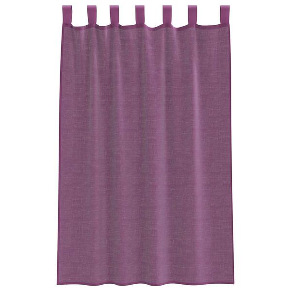 vidaXL Cortinas de voile com laços 2 pcs roxo 140x175 cm