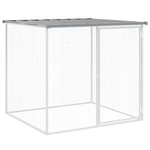vidaXL Galinheiro com teto 103x98x90 cm a&ccedil;o galvanizado cinza-claro