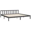 vidaXL Estrutura de cama com cabeceira 200x200 cm madeira maci&ccedil;a cinza