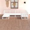 vidaXL 6 pcs conjunto lounge de jardim pinho maciço branco