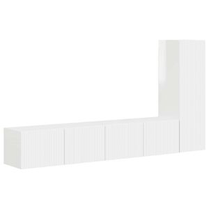 vidaXL Conjunto de m&oacute;vel de TV 3 pcs Branco Brilhante