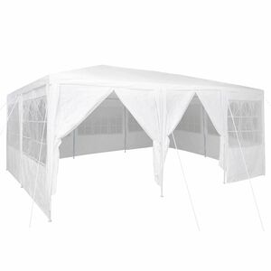 vidaXL Tenda de Festa 600 x 400 x 266 cm Branco Polietileno