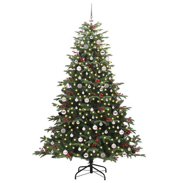 vidaXL &Aacute;rvore de Natal Artificial Verde 240 cm PVC, Metal e Pl&aacute;stico