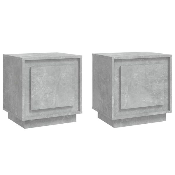 vidaXL Mesas cabeceira 2pcs 44x35x45cm derivados madeira cinza cimento