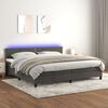 vidaXL Cama box spring c/ colch&atilde;o/LED 200x200cm veludo cinzento-escuro