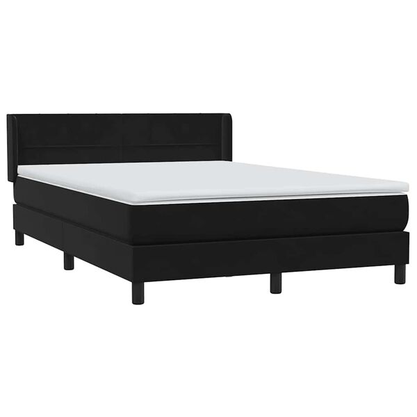 vidaXL Cama com molas/colch&atilde;o 160x220 cm veludo preto