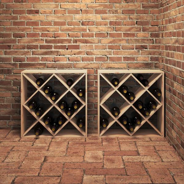 vidaXL Escorredor de Vinho 2 pcs Natural 62 x 25 x 62 cm