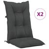 vidaXL Almofad&otilde;es para cadeiras altas de jardim 2 pcs tecido antracite