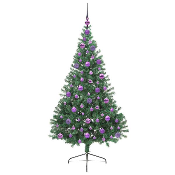 vidaXL Árvore de Natal Artificial Pré-iluminada Verde 180 cm PVC