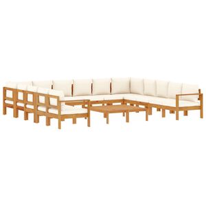vidaXL 10 pcs conjunto de sof&aacute;s de jardim com almofad&otilde;es ac&aacute;cia maci&ccedil;a