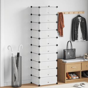 vidaXL Sapateira c/ 10 compartimentos de arruma&ccedil;&atilde;o interligados branco