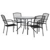 vidaXL Conj. cadeiras jardim encastrar 5pcs a&ccedil;o revestido p&oacute; antracite