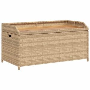 vidaXL Banco de arruma&ccedil;&atilde;o 100x50x52 cm vime PE/ac&aacute;cia mistura de beges