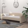 vidaXL Sof&aacute;-cama c/ colch&atilde;o e sa&iacute;da USB 90x200 cm tecido cor creme