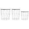 vidaXL Mesas de centro 3 pcs branco