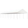 vidaXL Gazebo com telhado 15,61x4,08x3,22 m polietileno branco