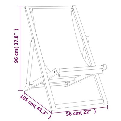 vidaXL Cadeira de pátio em teca 56x105x96 cm creme