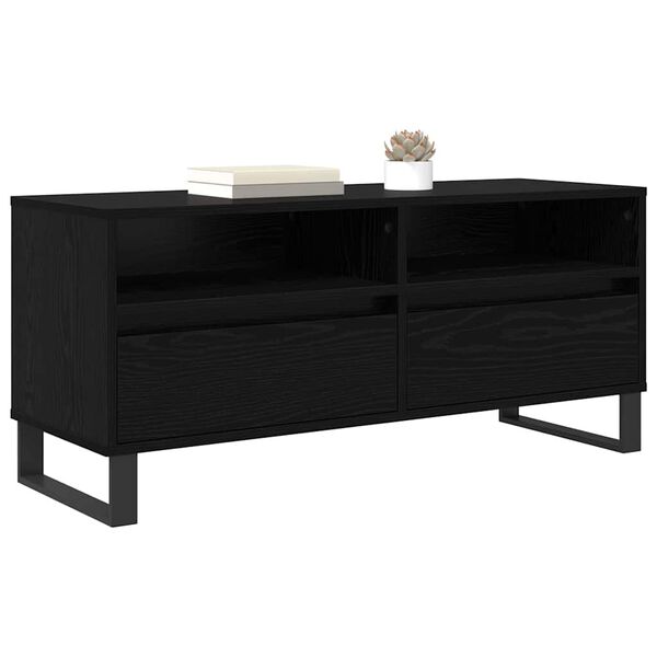 vidaXL Gabinete para TV com gaveta Carvalho Preto 100 x 34,5 x 44,5 cm