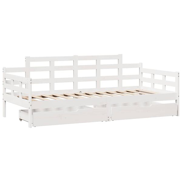 vidaXL Sof&aacute;-cama com gavetas 80x200 cm madeira de pinho maci&ccedil;a
