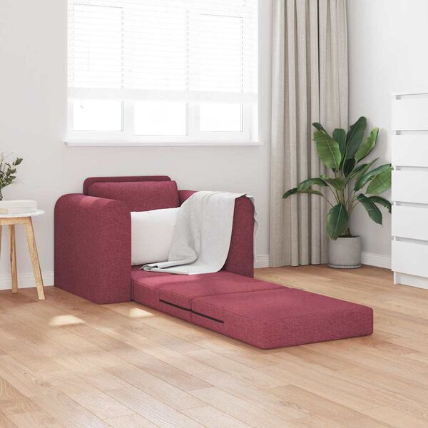 vidaXL Sof&aacute;-Cama Vinho Vermelho 98 x 71 x 83 cm tecido