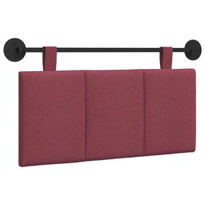vidaXL Cabeceira Suspensa Riscas Vinho Vermelho 90 x 55 x 5 cm tecido