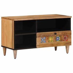 vidaXL Gabinete para TV com gaveta Natural 80 x 33,5 x 46 cm