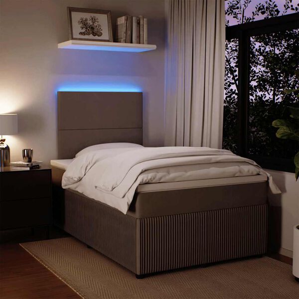 vidaXL Cama boxspring c/ colch&atilde;o 120x200 cm veludo cinzento-claro