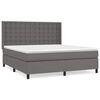 vidaXL Cama com molas/colch&atilde;o 160x200 cm couro artificial cinzento