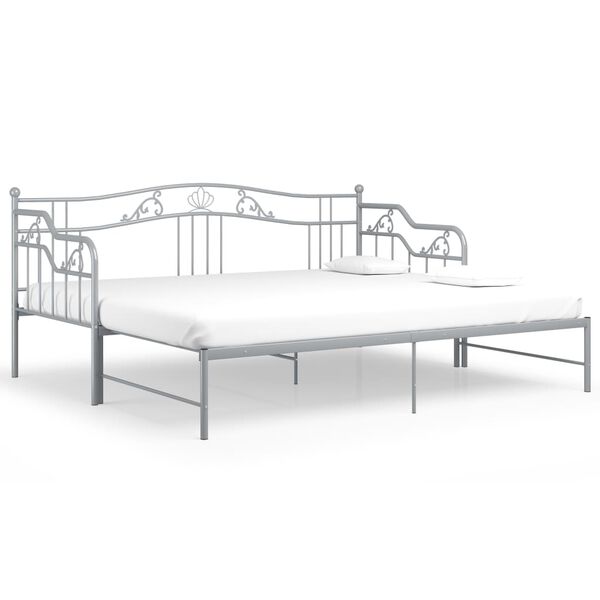 vidaXL Estrutura sofá-cama de puxar 90x200 cm metal cinzento