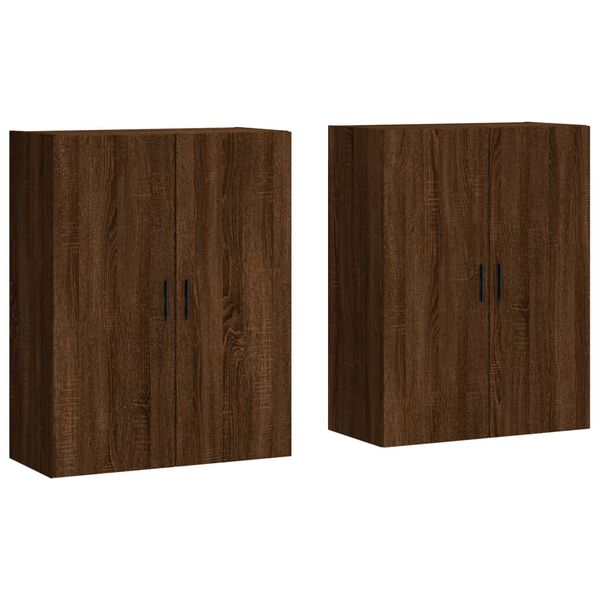 vidaXL Arm&aacute;rios de parede 2 pcs 69,5x34x90 cm carvalho castanho