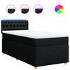 vidaXL Cama com molas/colch&atilde;o 100x200 cm tecido preto