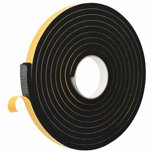 vidaXL Fita de espuma autoadesiva 10 unid. Preto 15mm x 5m Espuma CR