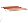 vidaXL Toldo retr&aacute;til manual independente 450x350cm laranja e castanho