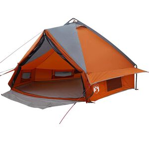 vidaXL Tenda Teepee para 6 Pessoas Cinza e Laranja 431 x 366 x 185 cm