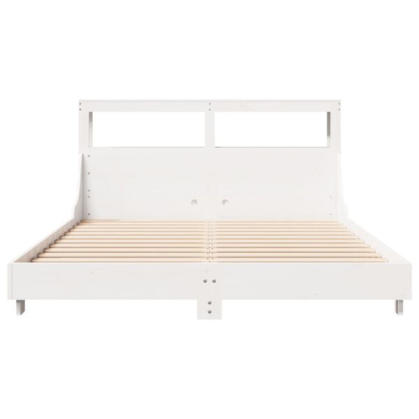 vidaXL Cama sem colch&atilde;o 120x190 cm madeira de pinho maci&ccedil;a branco