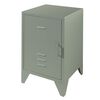 Vipack Mesa de cabeceira Bronxx com porta metal verde azeitona mate