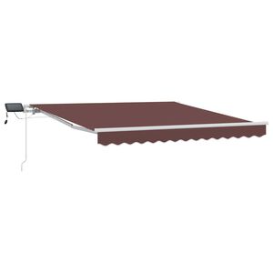 vidaXL Toldo retr&aacute;til manual com luzes LED 300x250 cm castanho