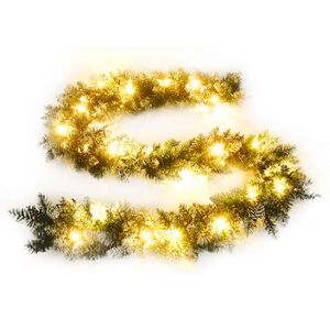 vidaXL Grinalda de Natal com luzes LED 2,7 m PVC verde
