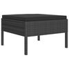 vidaXL 11 pcs conjunto lounge de jardim c/ almofad&otilde;es vime PE preto