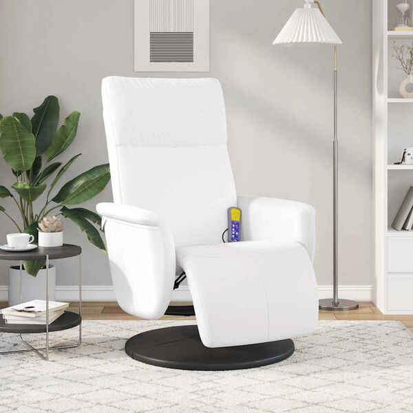 vidaXL Cadeira de Massagem Recliner Branco 71 x 90 x 105 cm