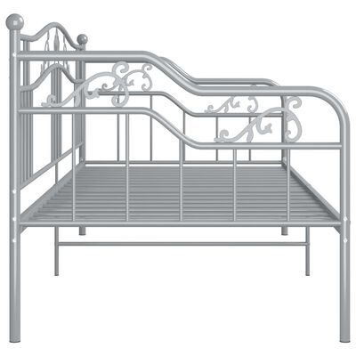 vidaXL Sofá-cama 90x200 cm metal cinzento