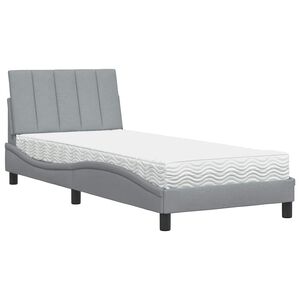 vidaXL Cama com colch&atilde;o Hanko 80x200 cm tecido cinzento-claro