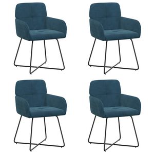 vidaXL Cadeiras de Jantar 4 unid. Veludo Azul 59 x 56,5 x 86 cm